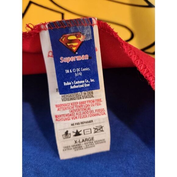 The officially licensed Superman Caped mens T-Shirt is a red, blue and yellow 10 - Picture 7 of 8